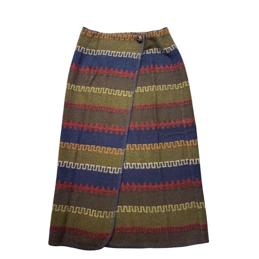 Vintage Best American Clothing‎ Co 11/12 Striped Wrap Skirt Multicolored Boho